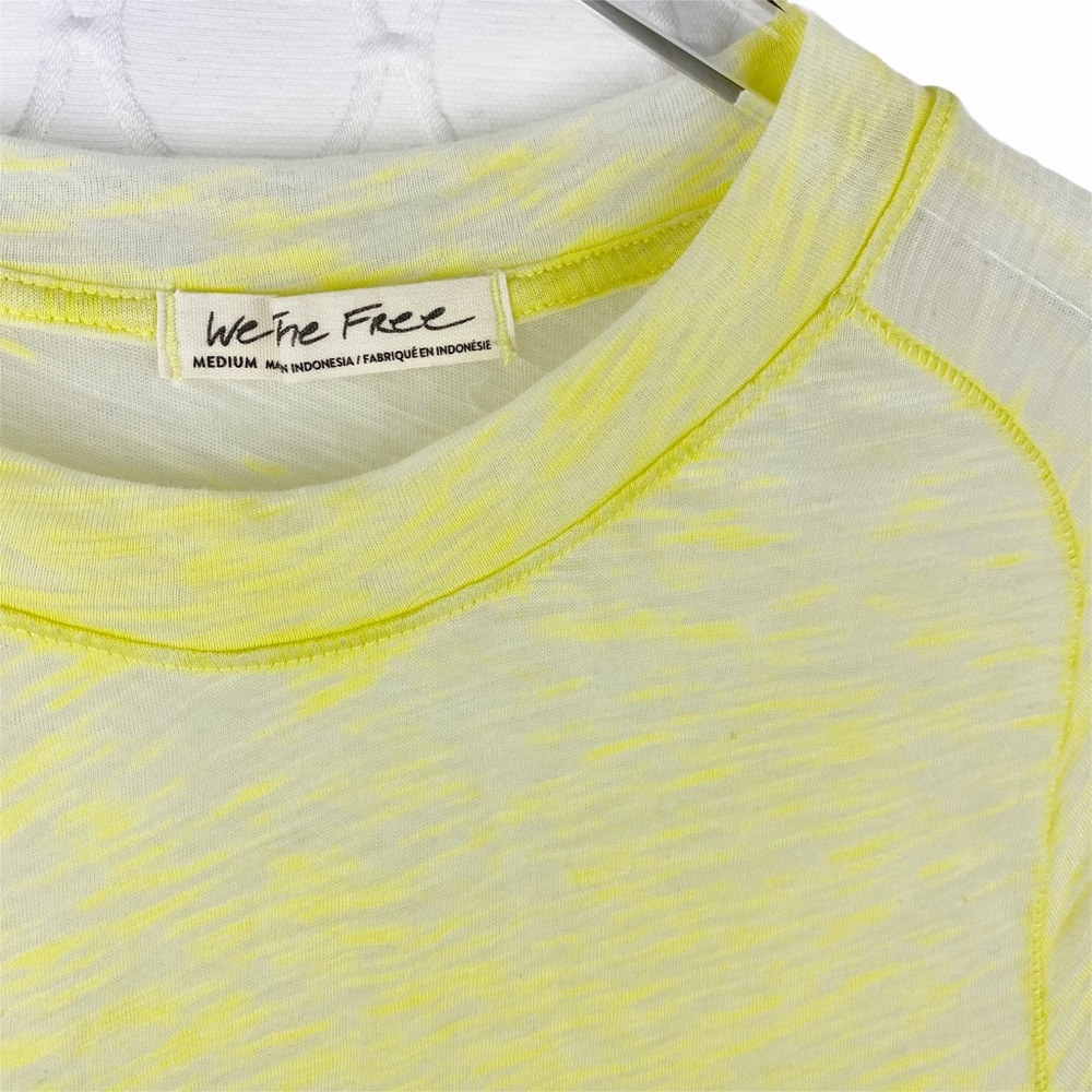 WE THE FREE PEOPLE Yellow Burnout Key Lime Summertime T-shirt Tee M - Picture 4 of 6